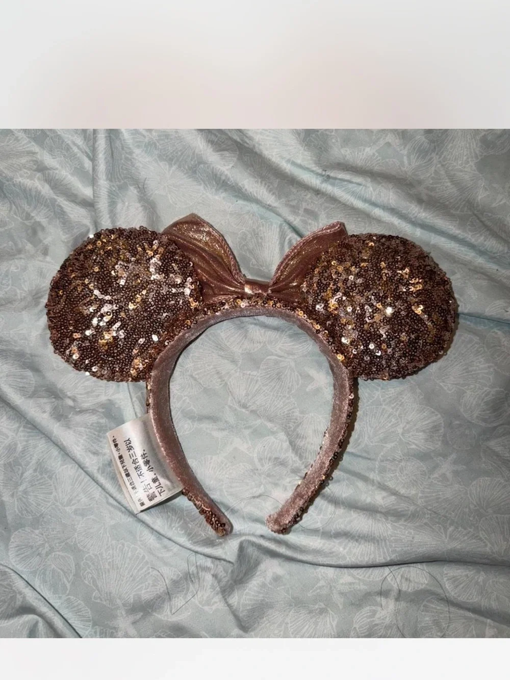 Disney Sequin Minnie Ear Headband in Rose Gold
